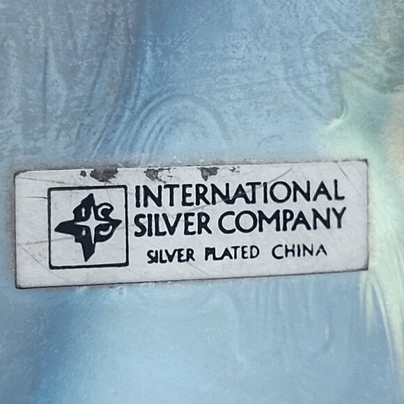 International Silver Plated Seasons Greetings Metal Serving Platter Holly Berrie - Picture 6 of 14